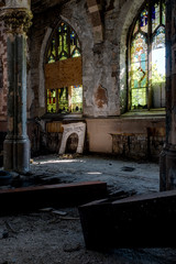 Broken Stained Glass Windows & Collapsing Floor - Abandoned Church