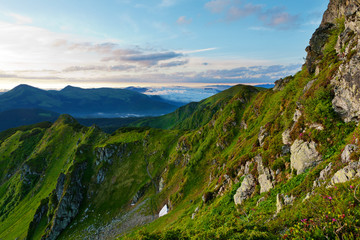 Carpathian Mountains in the morning.