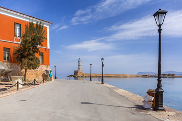 Old Venetian port of Chania on Crete, Greece