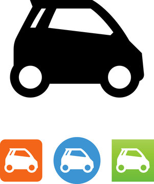 Electric Car Side View Icon - Illustration