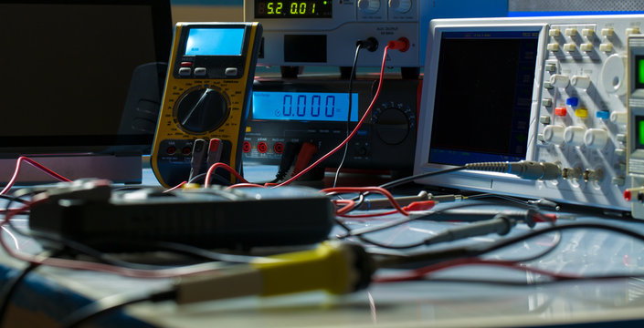 devices in electronics laboratory