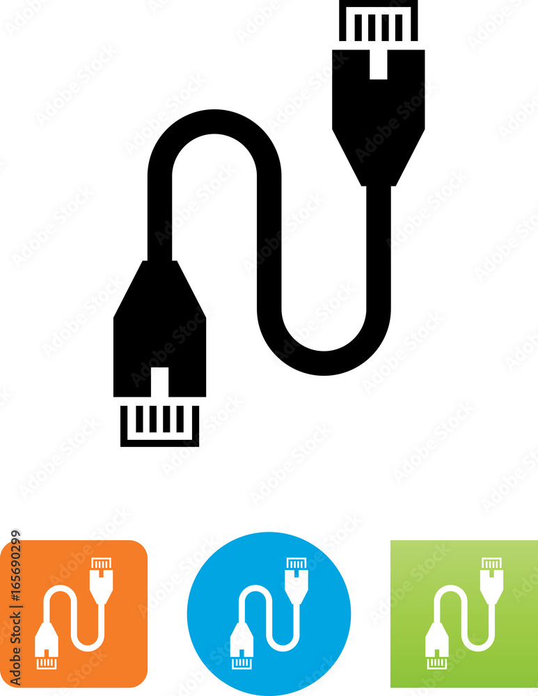 Poster ethernet cable icon - illustration