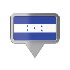 Honduras flag location marker icon. 3D Rendering