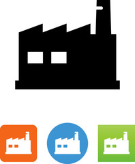 Factory Building Icon - Illustration