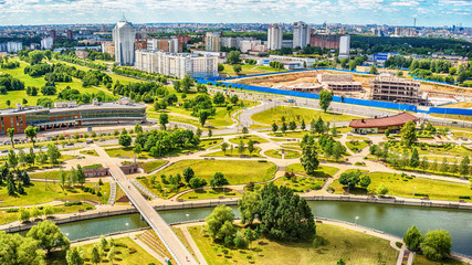 Minsk, Belarus: multi-stored houses in new part of city
