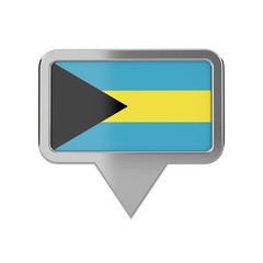 Bahamas flag location marker icon. 3D Rendering