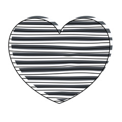 watercolor silhouette of hand drawing dark blue lines in heart shape decorative