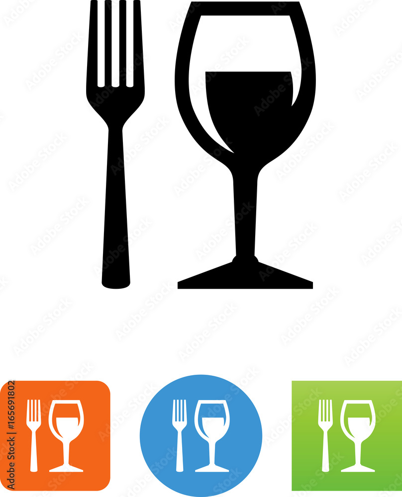 Sticker food and wine icon - illustration