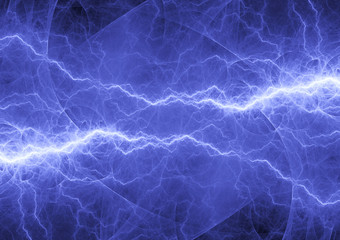 Blue electrical discharge, plasma and power background