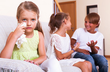  little girl is jealous sister of stepbrother