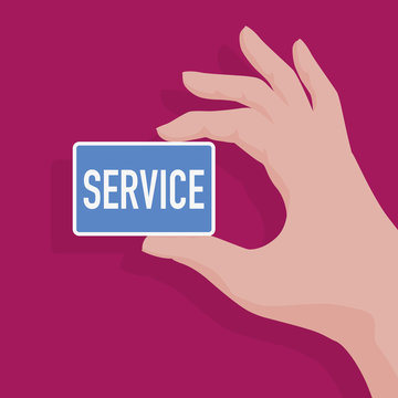 service - service à la personne - présentation -  carte de visite - main
