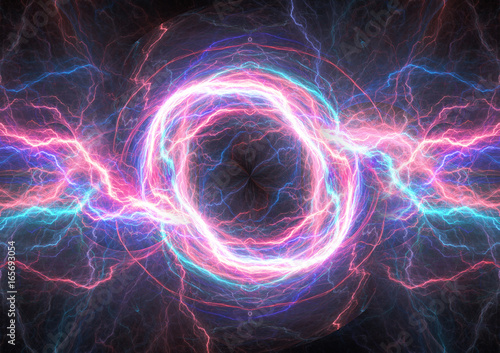 Red And Blue Lightning Electrical Background Abstract Wall Mural Abstra Martin Capek