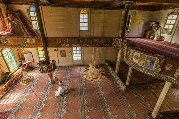 Exterior view of Artin,Macahel,Camili Camii(mosque),a special mosque which was coverd with wooden...