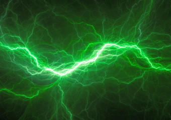 Fototapeta premium Green energy, plasma electrical power background