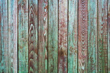 Aged cracked painted wooden wall panel (texture, background)