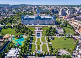 Foto op Aluminium Iasi city centre as seen from above aerial view © Calin Stan