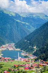 Uzungol(Long Lake):One of the most beautiful tourist places in Turkey.The mountain valley with a trout lake and a small village in Trabzon,Turkey. © epic_images