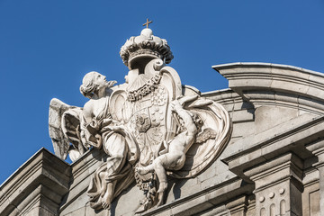 Fototapeta na wymiar Detail on the Puerta de Alcalá in Madrid, Spain