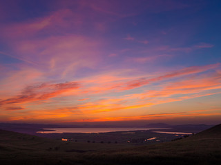 Enisala fortress at sunset, Dobrogea, Romania