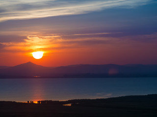 Enisala fortress at sunset, Dobrogea, Romania