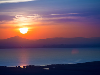 Enisala fortress at sunset, Dobrogea, Romania