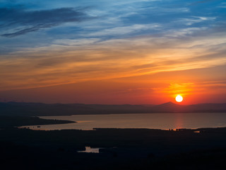 Obraz premium Enisala fortress at sunset, Dobrogea, Romania