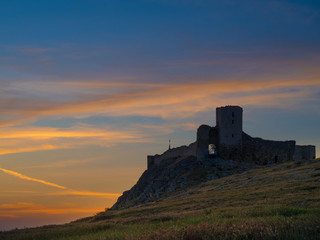 Obraz premium Enisala fortress at sunset, Dobrogea, Romania