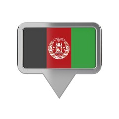 Afghanistan flag location marker icon. 3D Rendering