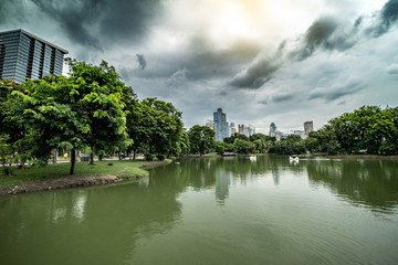Dark Storm clouds loom over the city