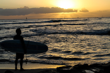 Fototapeta premium sunset surfer