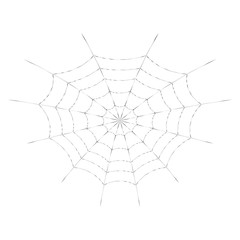 Fototapeta premium Vector spider web for Halloween design or t-shirt print. Cobweb. Isolated on white background.