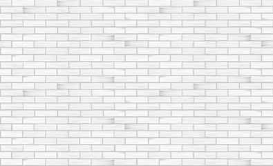 Brick wall white texture. Seamless pattern.