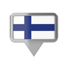 Fototapeta premium Finland flag location marker icon. 3D Rendering