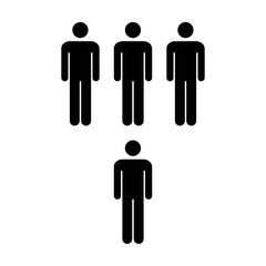 People Icon Vector Group of Men Team Symbol for Business Infographic Design in Glyph Pictogram illustration