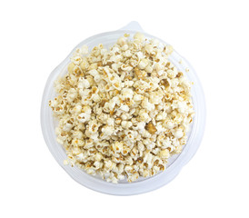 Popcorn on the white background