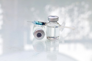 medical ampoules with syringe
