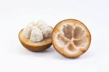 Santol isolated on white background.