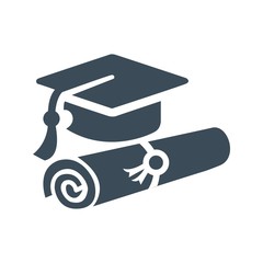 Graduate icon isolated on white background