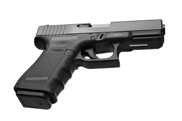 black gun pistol isolated on white