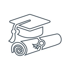Graduate icon isolated on white background