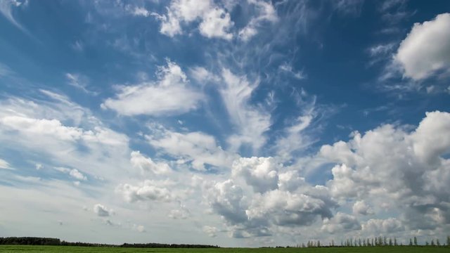 4k Time-lapse photography daytime sky with fluffy clouds