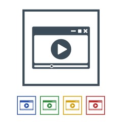 Video player icon isolated on white background