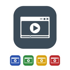 Video player icon isolated on white background