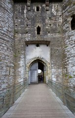 Fototapeta na wymiar Editorial Kidwelly, UK - July 22, 2017: Kidwelly Castle is a Norman castle and popular tourist attraction in Kidwelly, South Wales, owned by Cadw, the Welsh Government’s historic environment service