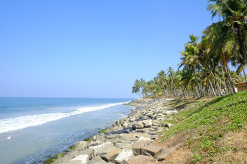 Fototapeta na wymiar Varkala beach, Kerala, India