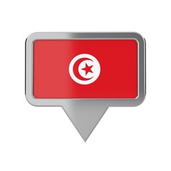 Obraz premium tunisia flag location marker icon. 3D Rendering
