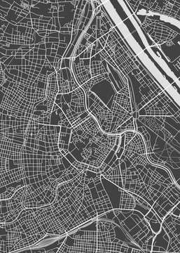 Vienna city plan, detailed vector map