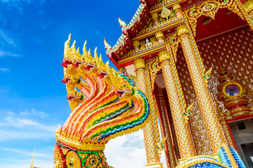 King of nagas in Buddhist temple,Public temple in Thailand.