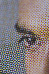 Macro photography Ink print dots