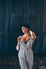Fototapeta premium young beautiful woman indoor